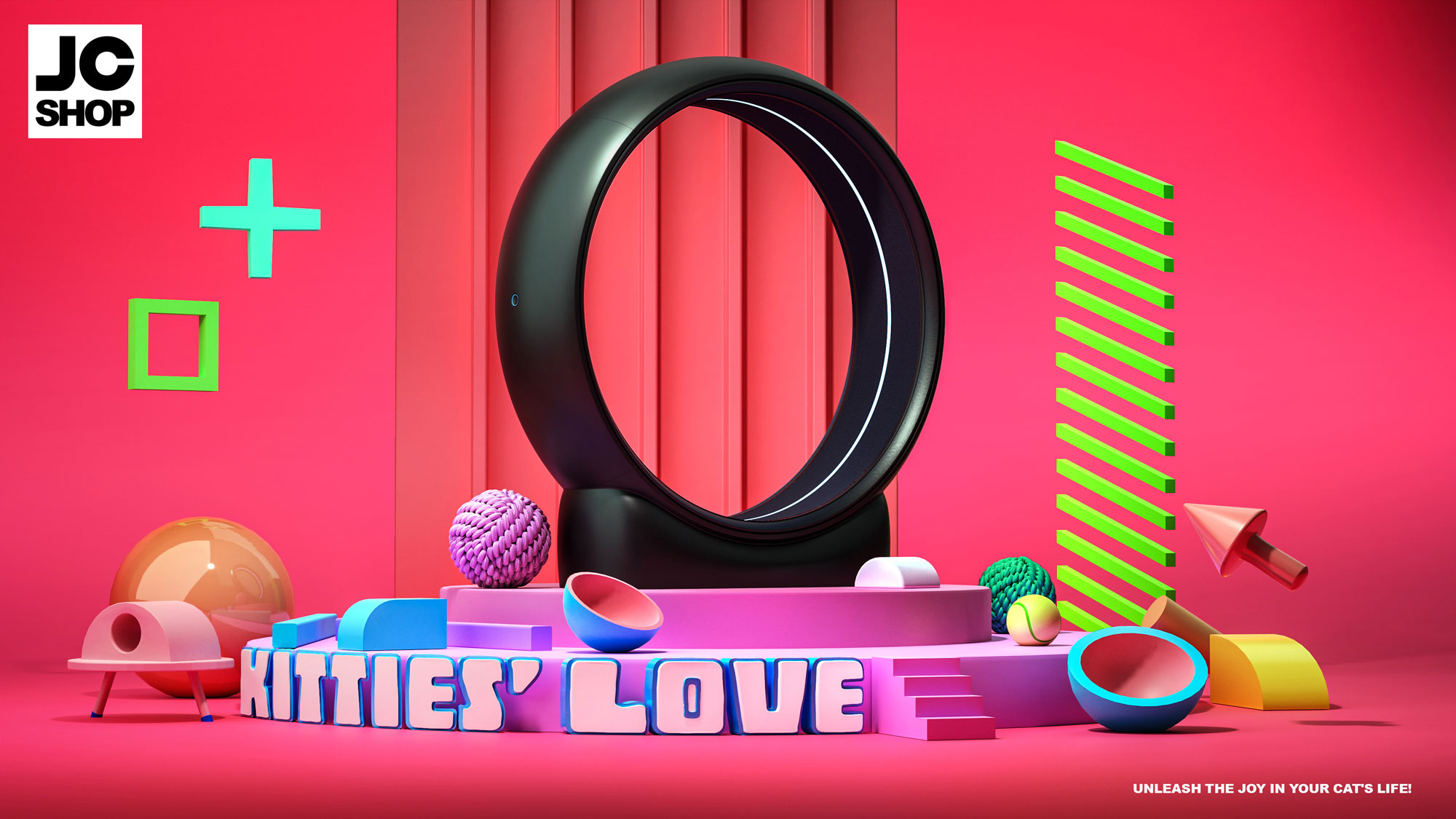 Catwheel Kitties' Love key visual, pink